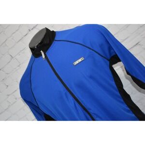 Canari Cycling Jersey Mens XL Blue Black Back Pockets Full Zip Reflective Trim